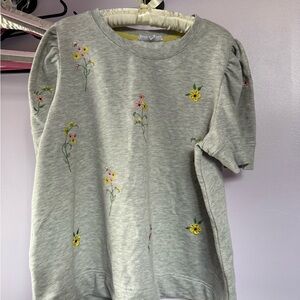 Jane Delaney Floral Embroidered  - Gray